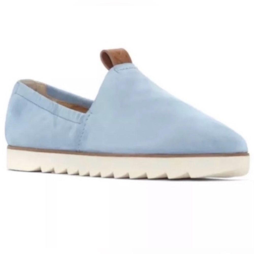 MERCEDES CASTILLO light blue Celia signature leather slip on sneakers. Size 8
